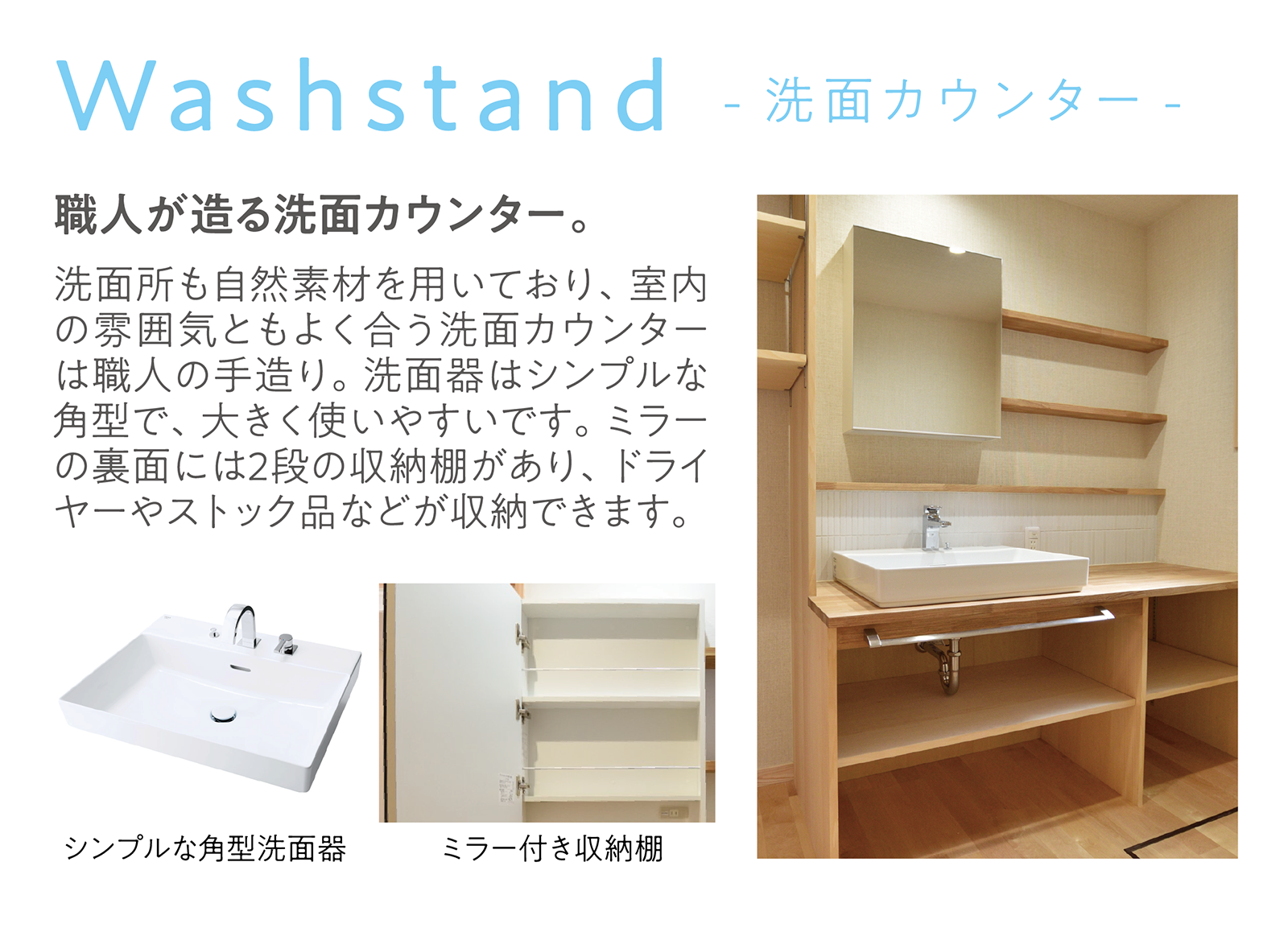 洗面台説明画像|株式会社未来住建|安城市|注文住宅・マンションリフォーム・定期借地権付分譲