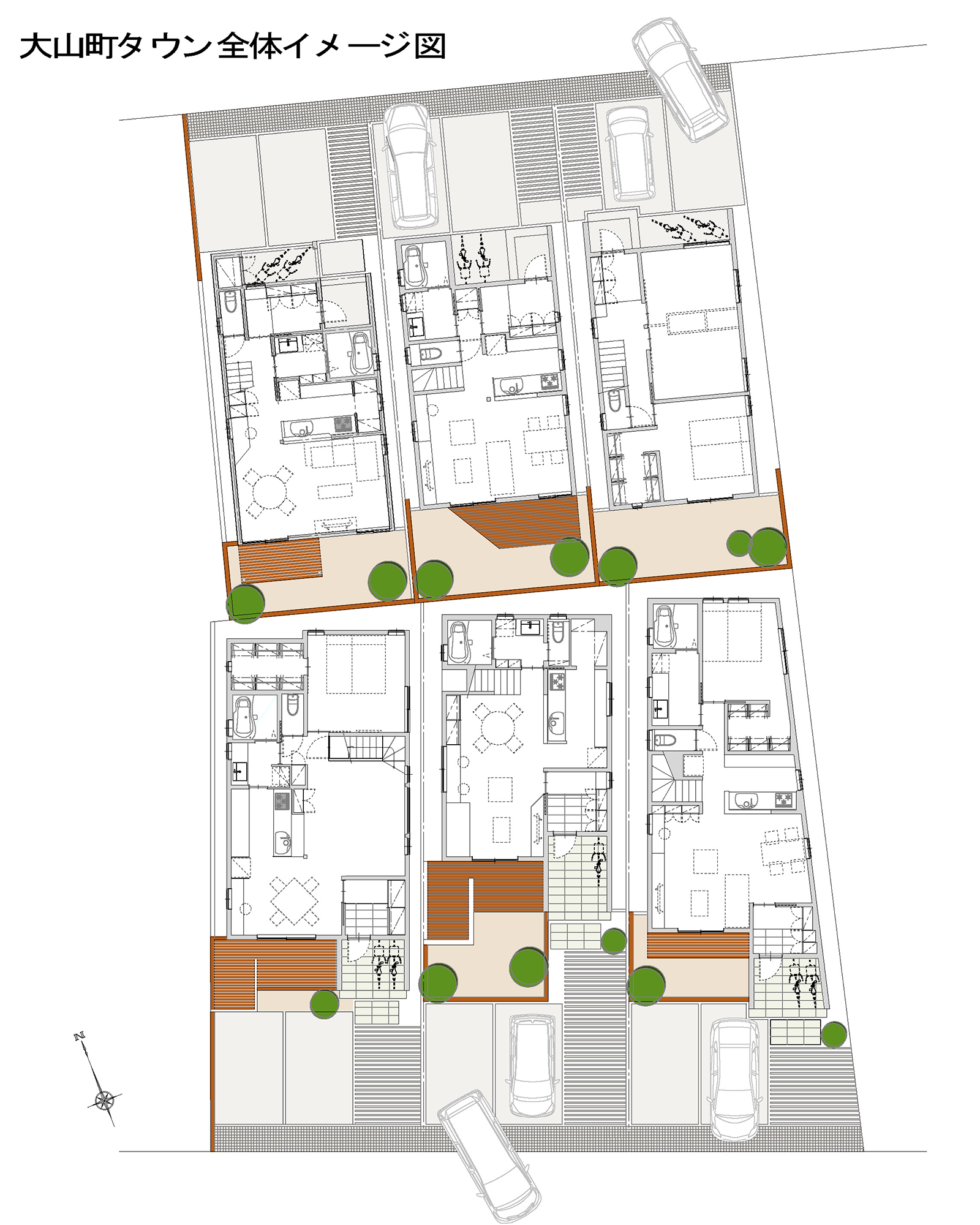 大山町タウンの全体イメージ図|株式会社未来住建｜安城市｜注文住宅・マンションリノベ・定期借地権付分譲